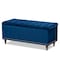 Baxton Studio Kaylee Navy Blue Velvet Upholstered Tufted Storage Ottoman Bench 160-9935 - alternate 1